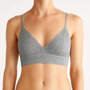Abound Soft Lace Bralette in Light Gray